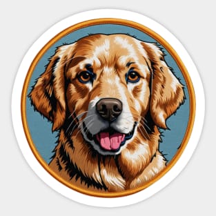 Golden Retriever Embroidered Patch Sticker